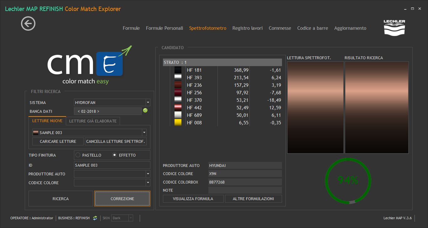 Софтуер Lechler MAP Color Match Explorer